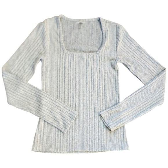 🎁MUDD NWOT Gray Square Neck Sweater - Picture 1 of 4